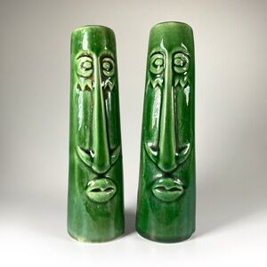Vintage Tiki Ceramic Salt & Pepper Shakers